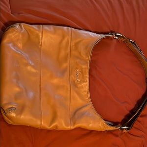 Camel coach purse